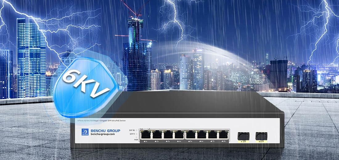 unamanged 8 port gigabit poe switch with 2 sfp ESD 6KV