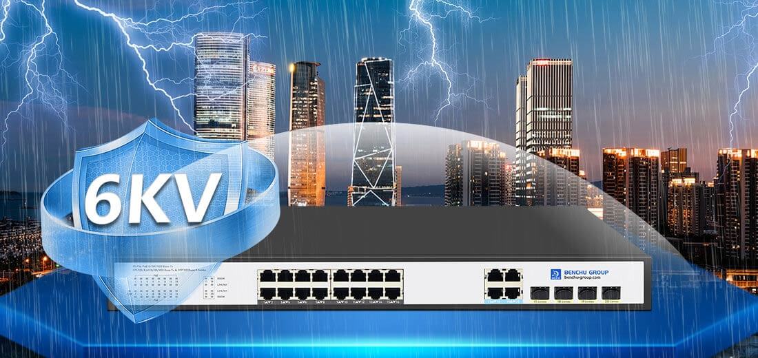 16 Port PoE+ Switches with 4 SFP