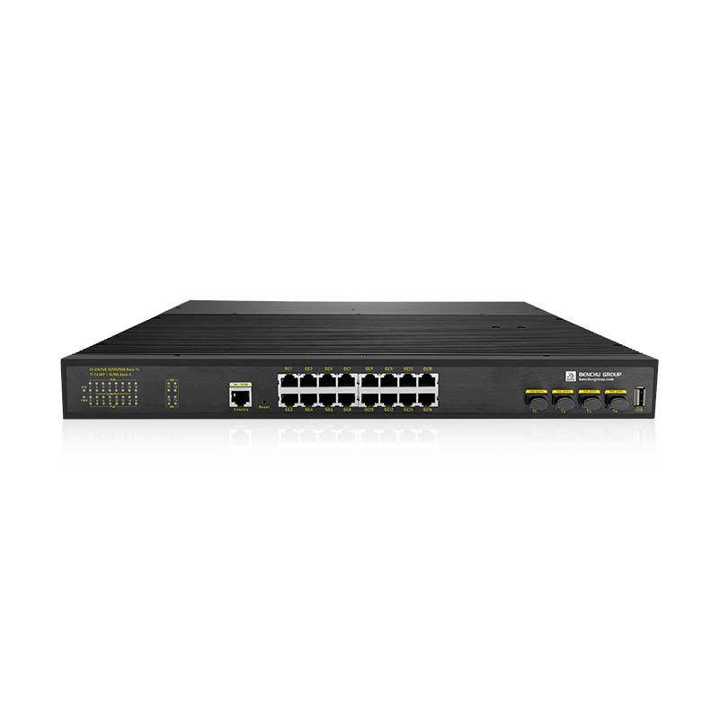 16 port industrial PoE Switch with 4 SFP+