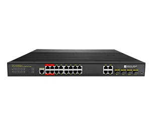 Managed 16 Port Industrial PoE++ Switch With 4 Gigabit RJ45/SFP Combo Uplink