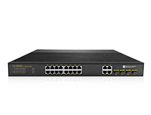 16 Port Gigabit Industrial Ethernet Switch With 4 Gigabit RJ45/SFP Uplink