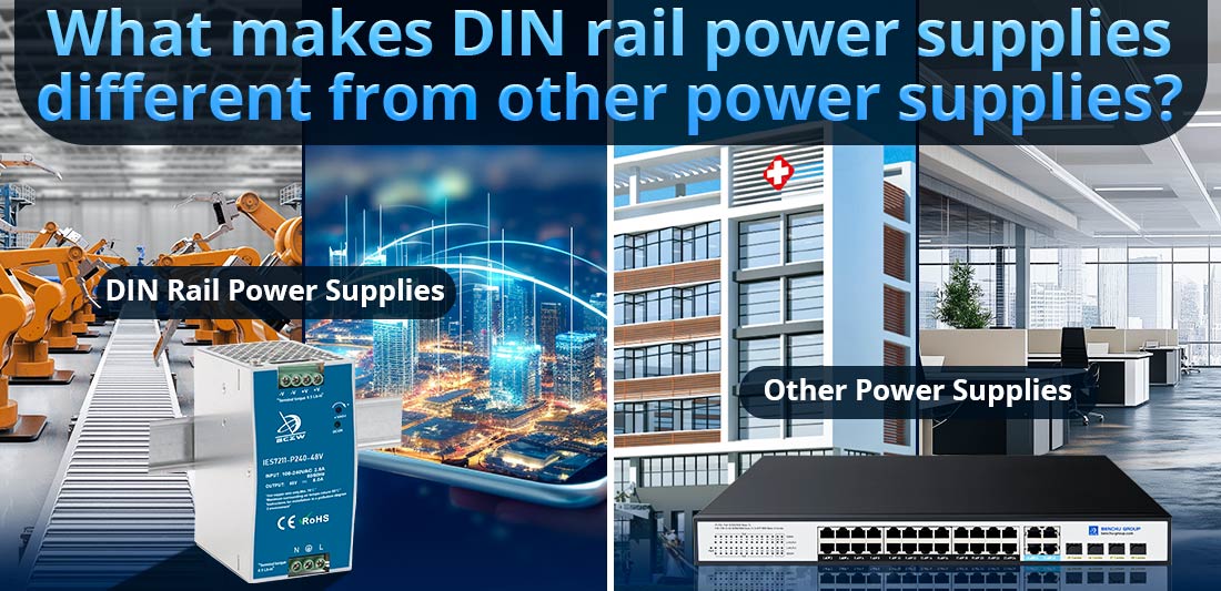 What makes DIN rail power supplies different from other power supplies?