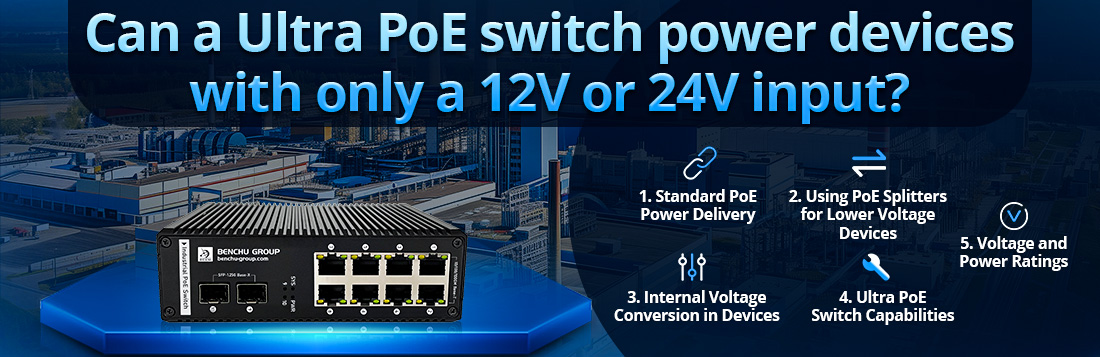 Can a Ultra PoE switch power devices with only a 12V or 24V input