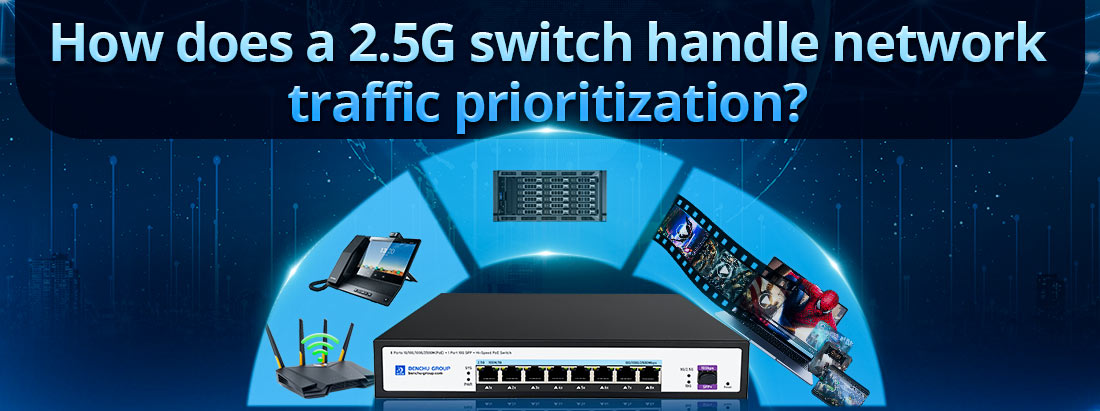 How does a 2.5G switch handle network traffic prioritization