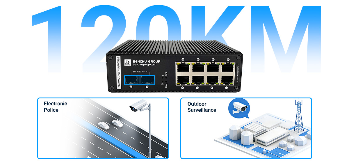 Industrial PoE switch features two SFP port uplinks Industrial PoE switch features two SFP port uplinks
