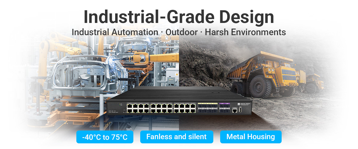 24 port poe industrial switch operates reliably in extreme conditions