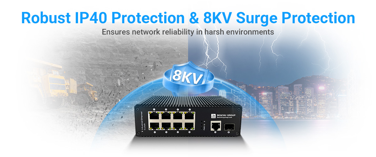 Robust IP40 Protection & 8KV Surge Protection