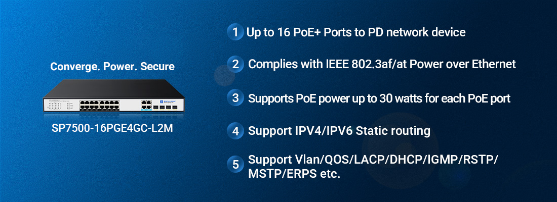Managed PoE network switch Managed PoE network switch