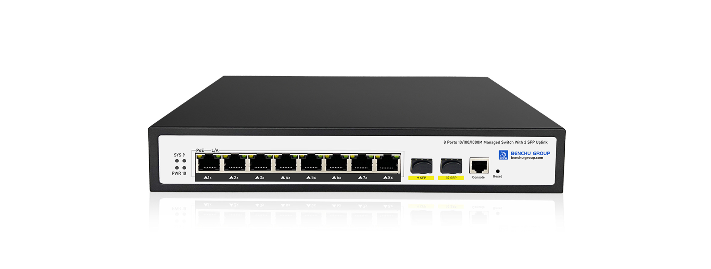 8-Port Gigabit Managed Commercial L2+ PoE Switch with 2 SFP Uplink