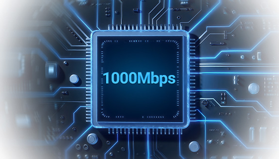 10/100/1000Mbps Full Gigabit Wire-Speed Data Passthrough Gigabit Ethernet RJ45 connectors maintaining full 1000Mbps wire-speed data throughput.