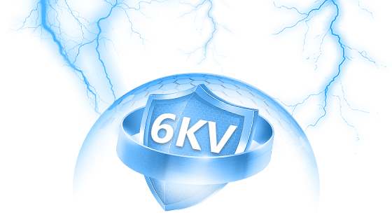 Built-in 6kV TVS surge suppressor and ESD clamping diodes protecting 24V PoE converter and downstream equipment.