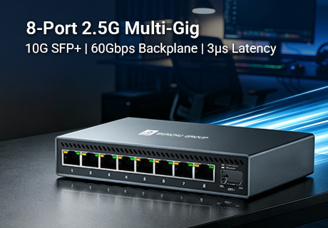 أطلقت مجموعة BENCHU محولًا مكتبيًا بثمانية منافذ بسرعة 2.5 جيجابت إيثرنت مع منفذ SFP+ بسرعة 10 جيجابت، مما يعيد تعريف الاتصال متعدد الجيجا للمستخدمين المحترفين والشركات الصغيرة والمتوسطة.