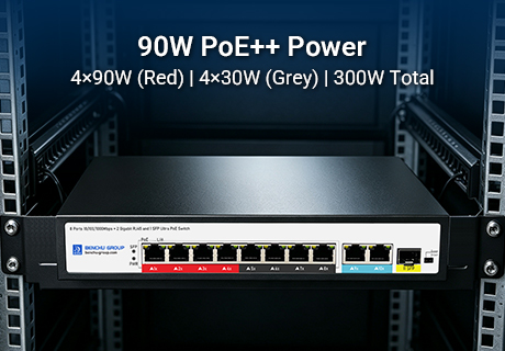 محول PoE++ عالي الطاقة من الجيل التالي بتقنية 802.3bt يوفر 90 واط لكل منفذ لتطبيقات الشبكات المتقدمة