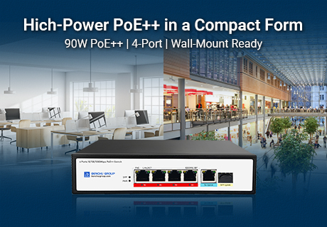 نقدم لكم SP5200-4PGE1GE1GF-4BT: محول PoE++ عالي الطاقة وصغير الحجم لبيئات الشبكات المتطلبة