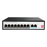 8 Port gigabit unmanaged PoE Switch with 2 gigabit rj45 uplink