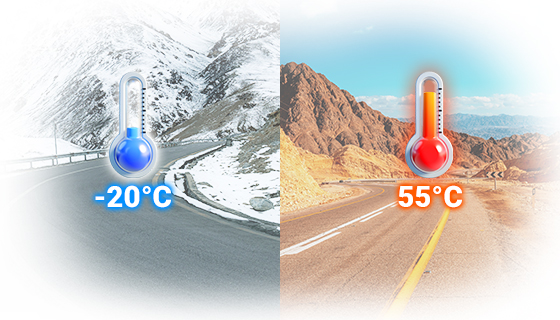 Commercial and industrial grade PoE switch validated for reliable operation from -20C freezing cold up to +55C high heat environment.